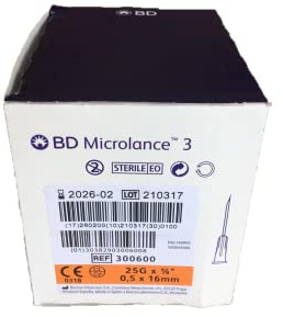 Aguja Des MICROLANCE 0,5X16 MM 25G 5/8 Naranja 100UD BD