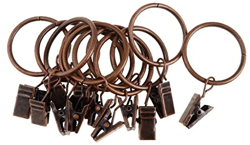 F Fityle 12er-Set aus aus Rundringe Gardinenringe Vorhangringe Clips, Kupfer 25mm