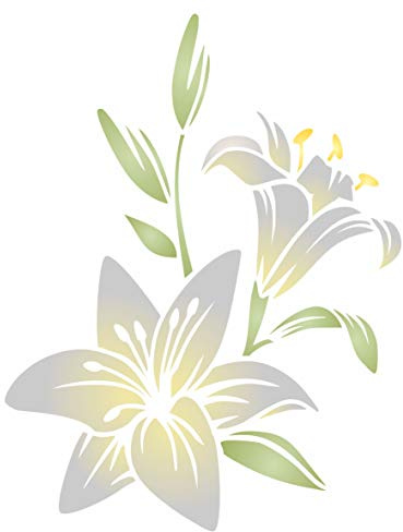 Schablone mit Osterlilien, 20,32 x 25,40 cm (M) – mehrjährige Blume, Arum, Calla-Lilien, Schablonen