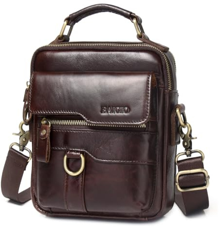 BAIGIO Schultertasche Herren Umhängetasche Leder Herrentasche Vintage Crossbody Messenger Bag für Arbeit Reise Alltagsleben
