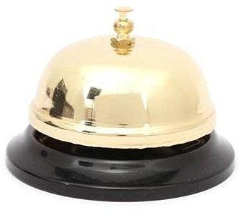 eMKay® Golden Service Desk Bell for Schools, Restaurants, Hospitals & Hotels - Stainless Steel Bar Service Bell for Reception Areas & Kitchen - Ideal for Drama & Play Games