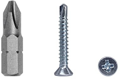 (100 Stück) DIN 7504 P verzinkter Stahl 3,5 x 25 mm Schrauben Selbstbohrende Blechschraube (PH) Kreuzschlitz Senkkopf selbstschneidend (100, 3,5 x 25 mm)