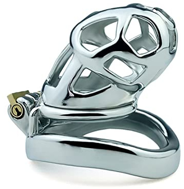 Cock Cage Edelstahl Peniskäfig Keuschheitskäfig Keuschheitsgürtel | Neue Mamba Extrem SM Metall für Herren Sklaven Bondage Abstinenz Sexspielzeug(Bogenring-50mm)
