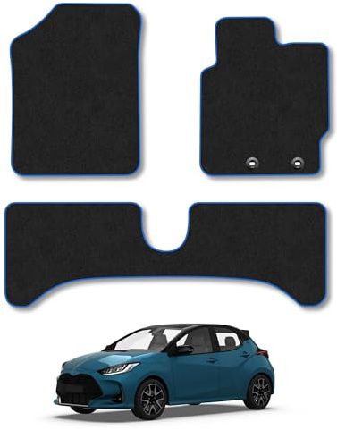 Fits Toyota Yaris (2011-2020) [Full Hybrid] Carpet Car Floor Mats | Tailored Fit Heavy-Duty Rubber Floor Mats Waterproof Durable Custom Fit Water Resistant Easy-Clean