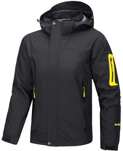 Eocicvvi Giacca Uomo In Softshell Con Cappuccio Staccabile Giubbotto Impermeabile Escursionismo Autunno Inverno Primavera Giacca Leggera da Montagna Transizione Jacket