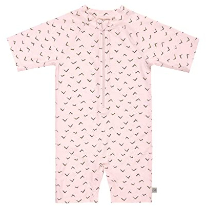 LÄSSIG Baby Kinder Schwimmanzug Badeanzug kurzarm UV Schutz/Short Sleeve Sunsuit Jags light pink, 07-12 Monate, Größe: 74/80