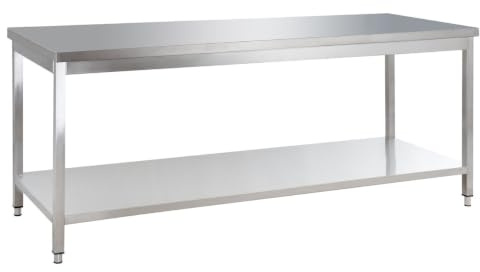 GastroHero Edelstahl Arbeitstisch I Arbeitstisch 100x60 cm mit Grundboden I ohne Aufkantung I Edelstahltisch für Gastronomie I Gasto Tisch AISI 201 (1600 x 600 x 850 mm, ohne Aufkantung)