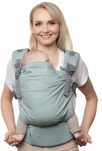 Boba X Baby Carrier - Newborn to Toddler Adjustable, 2-in-1 Convertible Front and Backpack Carrier 7 to 45 lbs, Ergonomic Baby Carrier with Crossable Straps (Sea Mist)