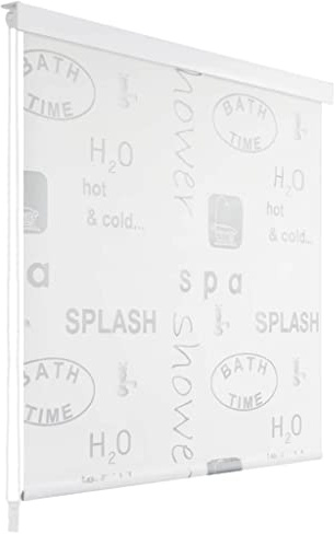 Homgoday Duschrollo 140x240cm mit Splash Schriftzug, Badvorhang, Duschvorhang, wasserdichter Duschvorhang, Badewannenvorhänge
