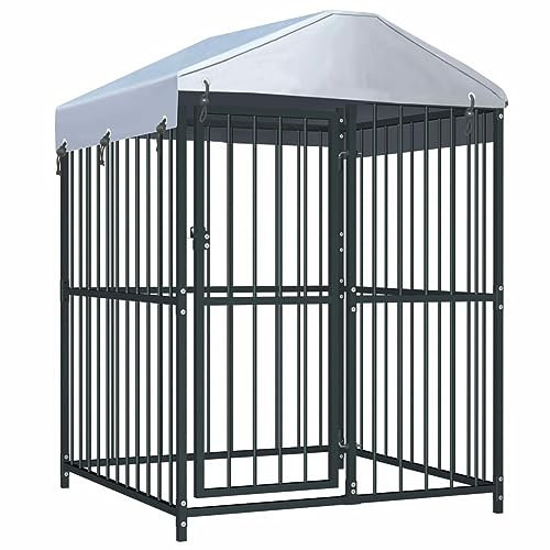 GuyAna Outdoor-Hundezwinger mit Überdachung 120x120x150 cm Hundetoilette FüR GroßE Hunde