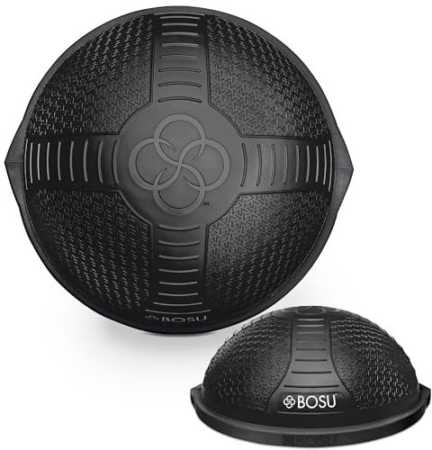 BOSU Nexgen Balance Trainer, Half-Ball Training Equipment, 65 cm Diameter, 300 lb Capacity - Burst-Resistant Stability Exercise Tool w/ Non-Slip Base, Includes Hand Pump, Commercial-Grade