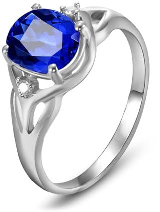 KnSam Echte Goldschmuck Eheringe 750 Gold, Lab Created Saphir 1.65ct Rund Klassiker Verlobungsring 18K Gold mit Moissanit, Gr.61 (19.4)