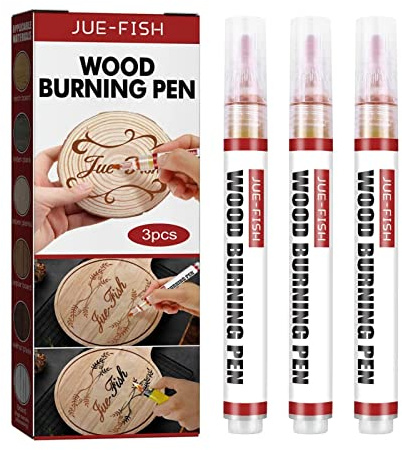 3Pcs Wood Burning Pen Set, Scorch Pen Markers, Easy Use Heat Sensitive Marker for Artists and Beginners of DIY Wood Crafts