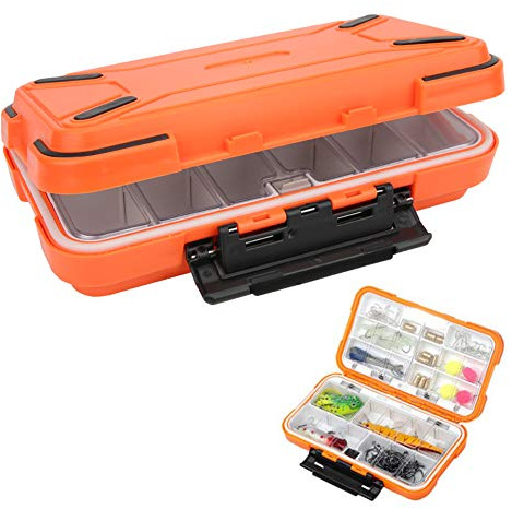 Organizzatore Impermeabile per Scatola per Attrezzatura da Pesca con Scomparti Bifacciali per Esche, Ganci e accessori. Custodia in (Modello C, L 39x39x4,5 cm / 15,4x15,4x1,8