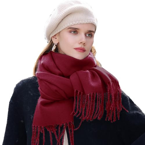 Evolyline Schal Damen Warme Winter Schals Langer Damen Schal Schals & Tücher Für Damen Winterschal Damen Kuschelig Schals Für Damen Schal Mit Quasten/Fransen Stola Schals Damen Mehrfarbig Großer Schal