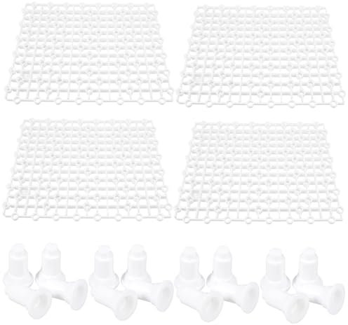 Hohopeti 4pcs Aquarium Accessories Filter Plate Fish Tank Separator Bottom Grid Easy to Use for Large Dragon Fish