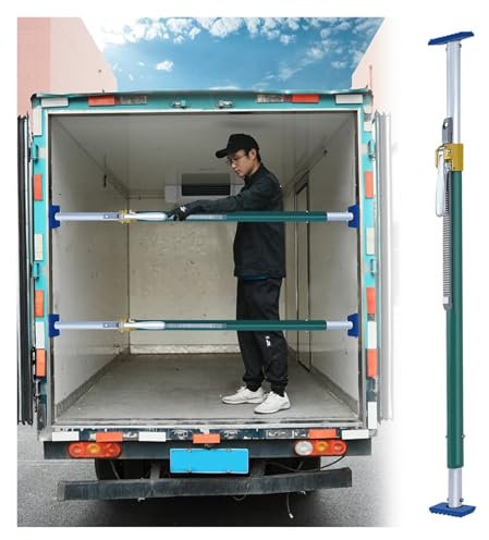 ladungssicherung stange Schwerlast-Ladestange mit Ratsche für Pickup-Ladefläche, Teleskop-Ladungsstabilisatoren für Anhänger/Kühltransporter, 440 Lbs Last Aluminium Laststangen Divider Pole(4.2'-5.5'/