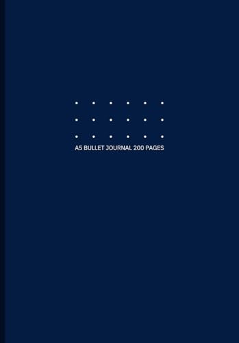 A5 Bullet Journal with a Simple and Standard Design – Deep Blue Color: Perfect for creatives and professionals – Dot grid pages with numbered layout, ... cream paper, A5 size for easy portability