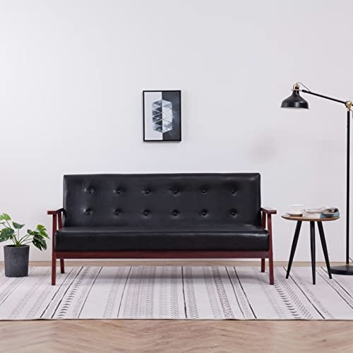 Xichuzi 3-Sitzer-Sofa, Schlafsofa, Schlafcouch, Sofa Bed, Sofas & Couches, Relaxsofa, Schwarz Kunstleder