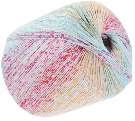 NUOBESTY Farbverlaufsgarn Baumwolle 133m Rolle Handstrickgarn Häkelgarn Für Schals Mützen Selbstgemacht Pullover Bunt Strapazierfähig Superweich