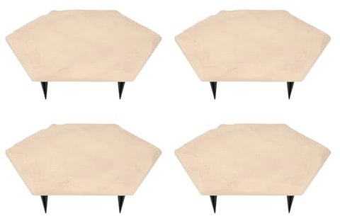 Mumusuki Pincones de 4 Piezas Piedras con Estacas de Tierra, Pasos Decorativos en la Pasarela Decorativa del Suelo para el Camino Al Aire Libre, el Césped, el Patio, el Hogar (Hexagonal)