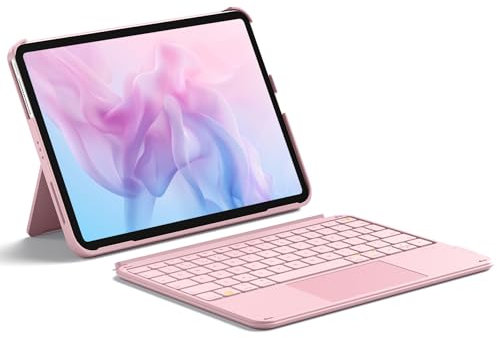 Inateck Keyboard Case for iPad 10th Gen 2022/A16 2025 11 inch, Ultralight Keyboard with Touchpad for iPad Air 11 inch M3 2025/M2 2024/Air 6/5/4 Gen, Pro 11 4/3/2/1, Detachable, AceTouch KB04122 Pink