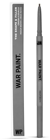 War Paint The Shape & Fill Beard and Brow Defining Pencil Medium Brown 0.1g | Dual-Ended Defining Pencil for Natural Hair-Like Strokes, Creates a Fuller Look for Beard and Brows