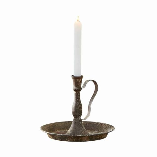 Loberon Kerzenhalter Plixora, antikbraun | Rustikaler Vintage-Look, Charmantes Antikrost-Finish, Praktische Trage-Halterung, Kerzenständer, Dekoration, Eisen