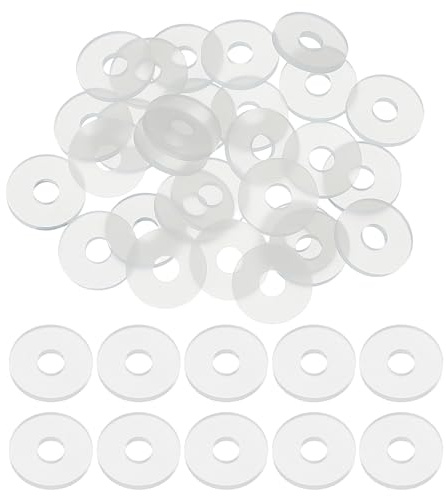 QUARKZMAN 30 Stück M3 Silikon Unterlegscheiben 3mm ID 9mm OD 1mm dick Dichtungsringe O-Ring Distanzscheiben Beilagscheiben Dichtungen Wasserhahn Dichtung für Elektroverbindung Auto, Weiß