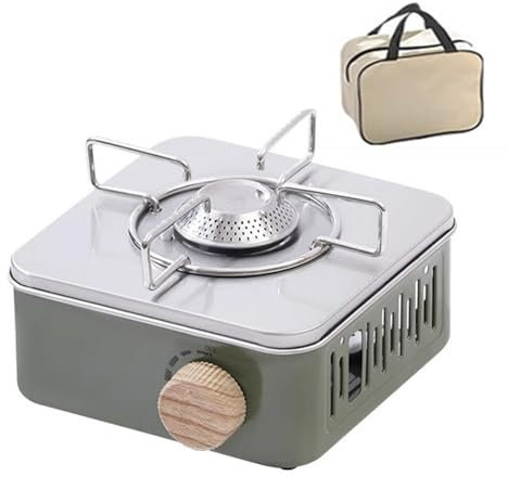 Fornello a gas butano portatile da campeggio, facile da usare, con borsa per il trasporto, per campeggio, picnic, cucina interno/esterno, uso di emergenza