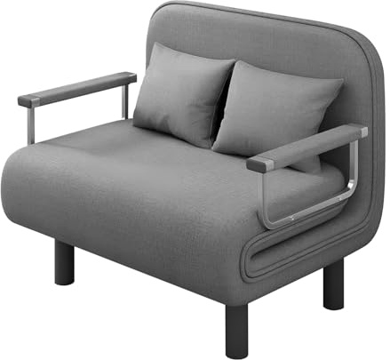 Folding Sofa Bed, Adjustable Sleeper Bed 3-in-1 Sofa, 6-Position Adjustable Backrest and Removable Pillow, Padded Seat Lounge Couch Guest Sleeper Recliner Armchair for Living Room, Bedroom, guest room