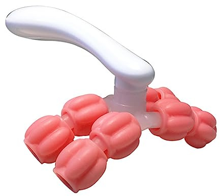 Y-form Massageroller 8 Kugeln für Nacken und Bauch Rosa Kunststoff | Einfach zu Bedienen, Ergonomischer Griff, Mehrzweck für Fitness und Familie, für Personen und Zuhause