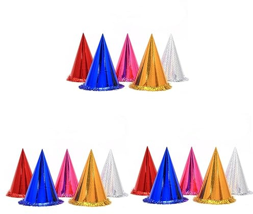 HEMOTON 54 Stck. Teiliges Geburtstags Partyhüte mit Glitzerquaste für Erwachsene Farbige Mützen für Feiern und Feste Zufällige Farbe
