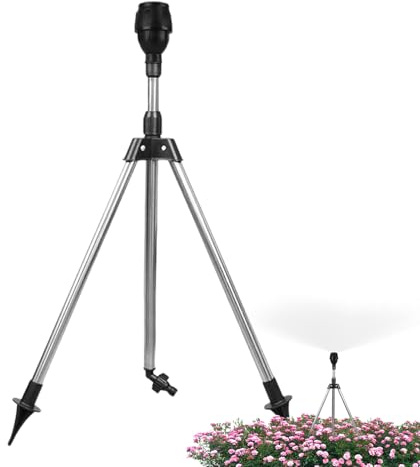Soporte aspersor – Aspersor de 360 grados con amplia cobertura, dispositivo telescópico de riego ajustable para jardín, granja, terraza, campo de golf, senderos verde