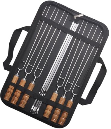 SUPVOX 10 pièces Lot de Brochettes Barbecue Acier Inoxydable et Longues Antirouille pour Grillades Extérieur