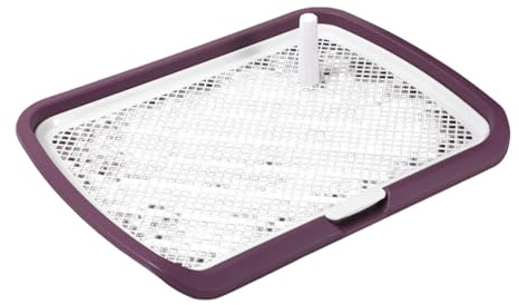 ZAYIUKI Tappetino per addestramento vasino per cani da interno con post per cani maschi vassoio in rete di plastica durevole facile da pulire