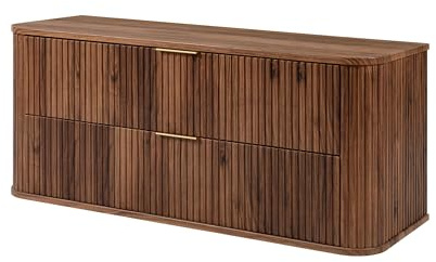3xE Living Armario de baño, Roble Nogal, 120 x 51,7 x 41,5 cm