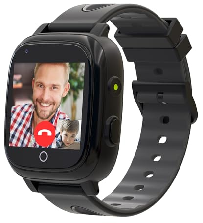AIWIEP 4G Kids Smart Watch with GPS Tracker, Kids Smart Watch Boys with Video Call Alarm SOS Call Camera Pedometer Stopwatch Caculator Flashlight Birthday Gifts Toys for Boys Age 5-12