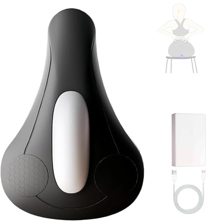 USB-C Rechargeable Seat Trainer with 4 Vibration Modes Pelvic Floor Exercise Massager for Men (Black)