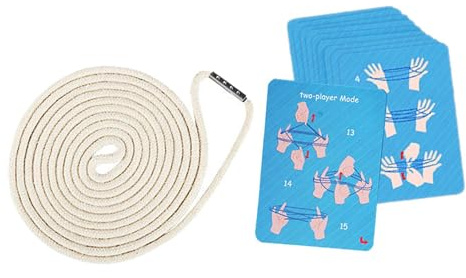 AMSLSIU Soft And Durable Nylon Rope For Exciting Cats Cradle String Finger Game Cradle Rope Hand Game And 10 Cards Challenge Multiple Participants