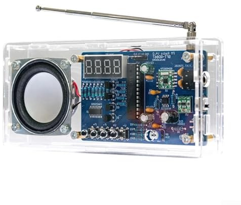 Digital FM-radiosats, gör-det-själv, elektronikkit, lödbräda-Amp typ-C-kraft | RDA5807M Chip, 30 cm antenn, AXS2031 Amp, USB eller batterikraft, elektronik inlärningskit