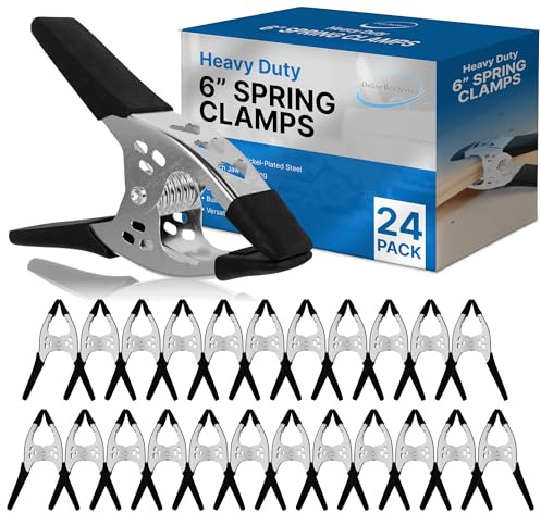 Lot of 24-6 inch Spring Clamp Large Super Heavy Duty Spring Metal Black - 3 inch Jaw Opening