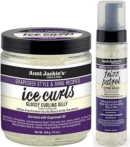 Tante Jackies Traubenkerneis-Locken 426 g & Traubenkern-Frizz Patrol 244 ml