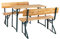 Stagecaptain BBDL-119 2X Set Hirschgarten Bierzeltgarnitur mit Lehne für Balkon - Version mit 119 cm Länge - Klappbare Festzeltgarnitur 2X Tisch, 4X Bank - Holz Sitzgarnitur - Innen & Außenbereich