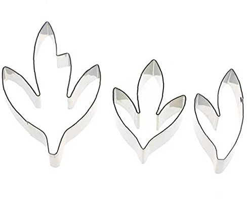 Pinicecore Stainless Steel Peony Flower Leaves Cake Cutter Mold Fondant Flower Cutter Sugarcraft Flower Making Tool for Wedding,Birthday Cake Decorating 3pcs