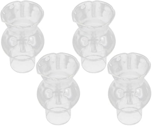 Uonlytech Lamp Shade Replacement High- Temperature Resistance Glass Kerosene Lamp Top Cover Transparent Chimney for Lamp Oil Lamp, 4 Pack, 1 Inch