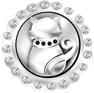 Andante CHUNK Click-Button Druckknopf für Chunk-Armbänder, Chunk-Ringe und andere Chunk-Accessoires - Katze