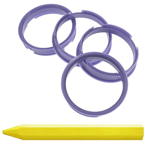 4X Zentrierringe 72,6 x 66,1 mm Lila Felgen Ringe + 1x Reifen Kreide Fett Stift