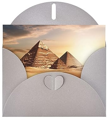 Grußkarten mit Umschlägen Ägyptische Pyramide in Wüste Druck Perlglanz Papier Urlaubskarten Lustige Geburtstagskarte 4 x 6 Zoll Party Einladungskarte Blanko-Karten