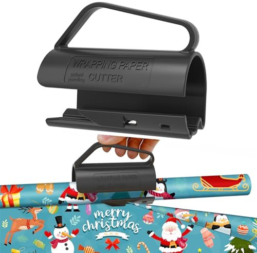 Eurtes Taglierina per Carta da Regalo in Rotoli, Taglierina per Carta da Imballaggio, Strumento per Tagliare la Carta, Taglierina Scorrevole del Rotolo con Manico per Natale, Compleanno